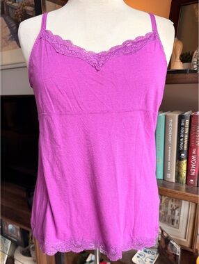Y2K ELLE Purple Lace Must Have Cami Tank Top Size L